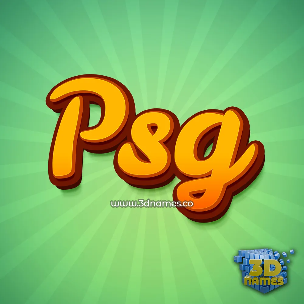 psg in Green Rays style - 3D name wallpaper