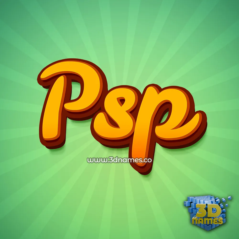 psp in Green Rays style - 3D name wallpaper