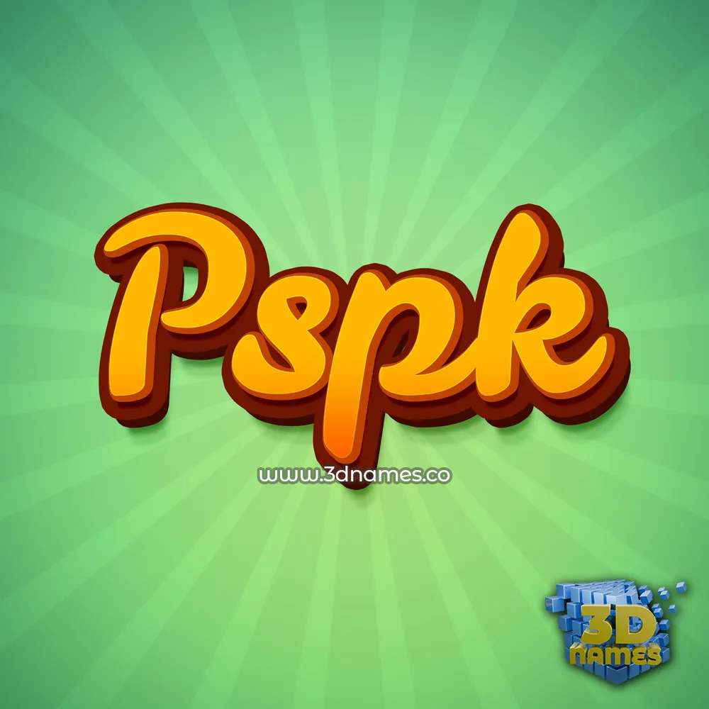 pspk in Green Rays style - 3D name wallpaper