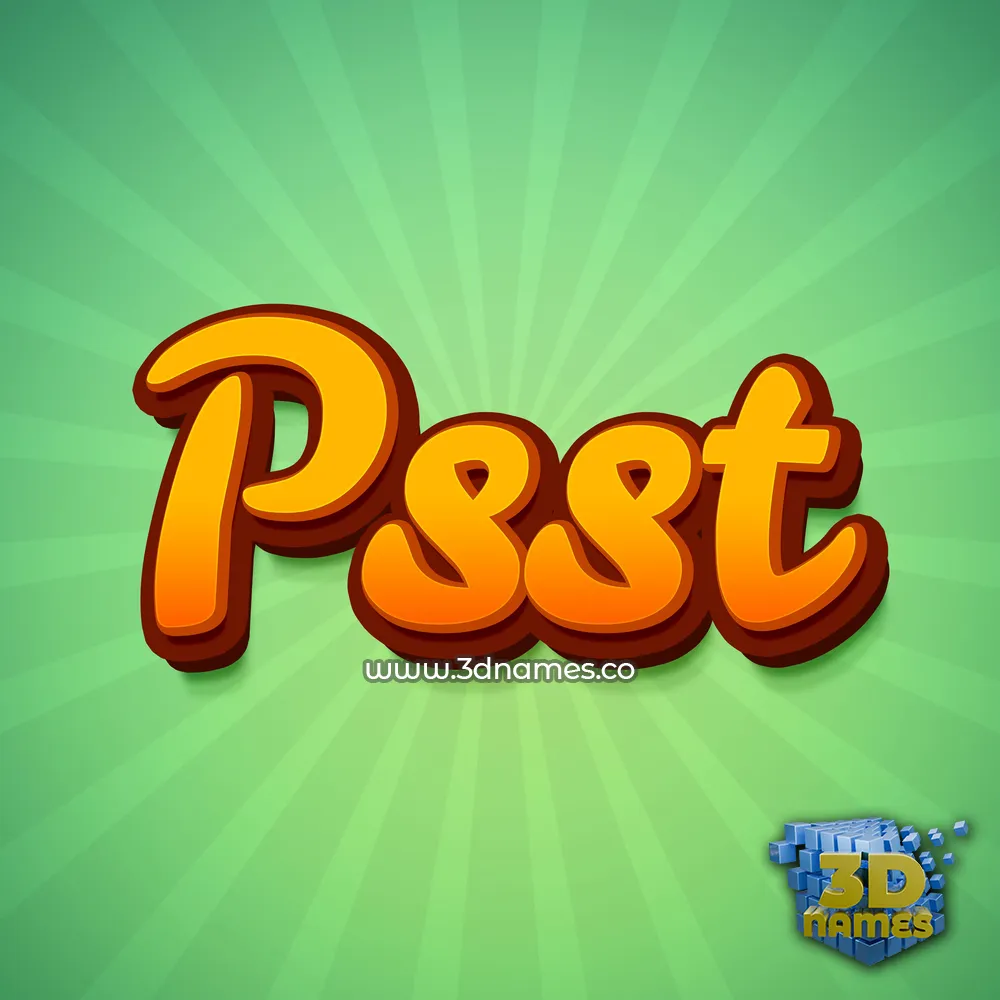 psst in Green Rays style - 3D name wallpaper