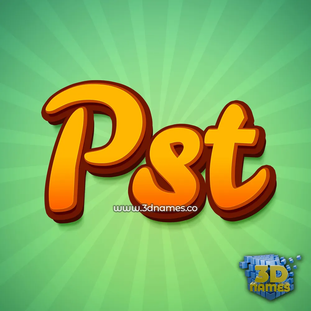 pst in Green Rays style - 3D name wallpaper