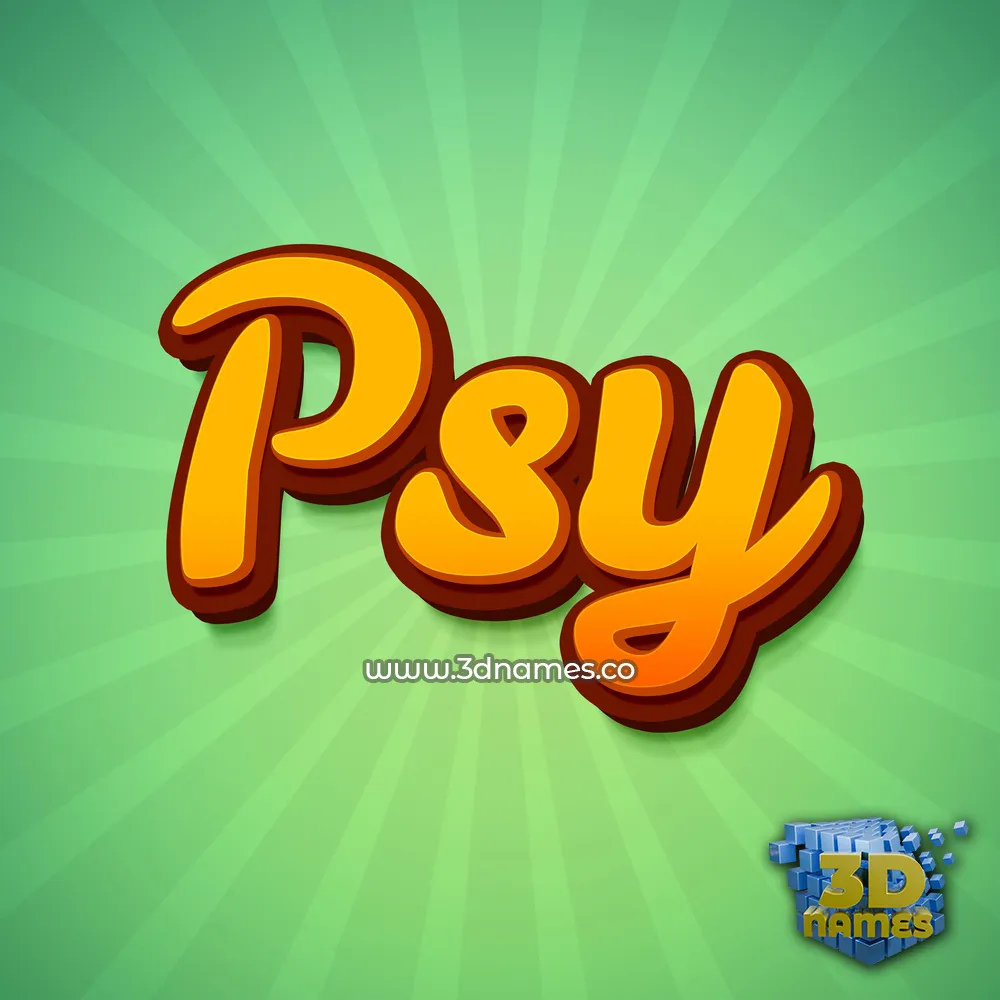 psy in Green Rays style - 3D name wallpaper