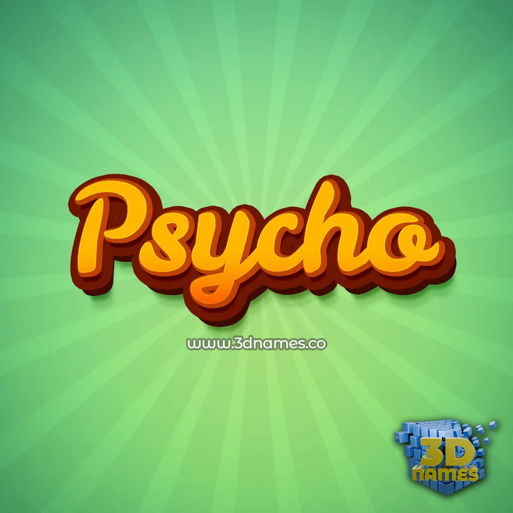 psycho in Green Rays style - 3D name wallpaper