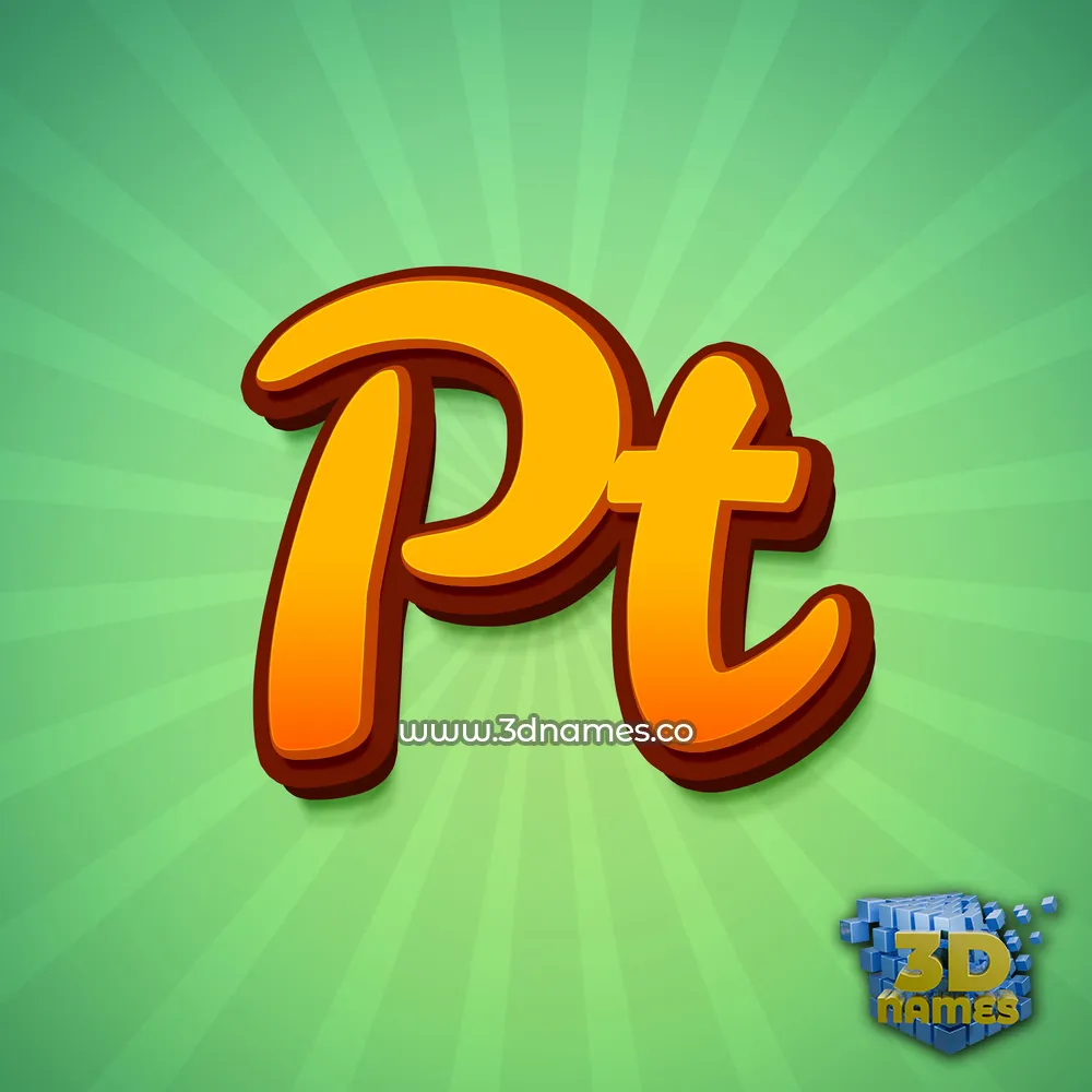 pt in Green Rays style - 3D name wallpaper