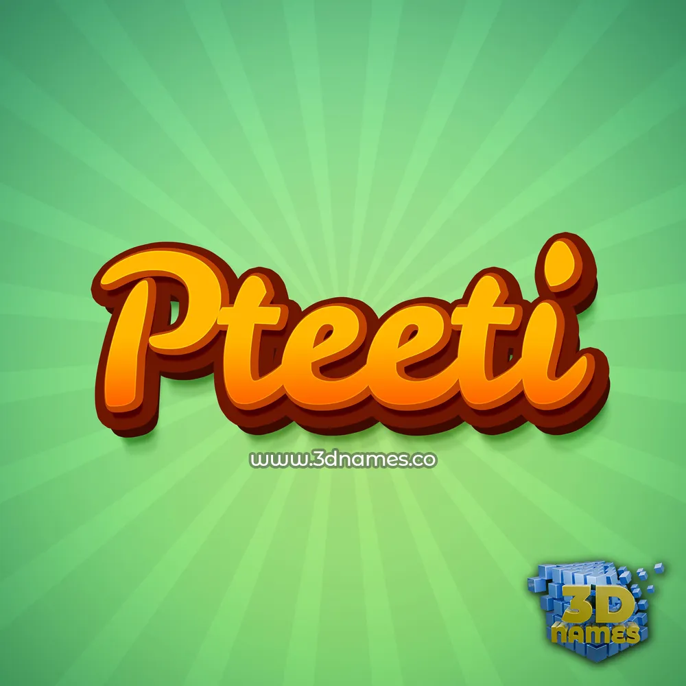 pteeti in Green Rays style - 3D name wallpaper