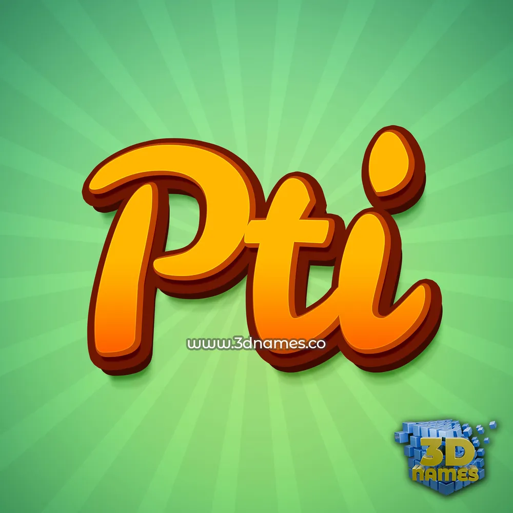 pti in Green Rays style - 3D name wallpaper