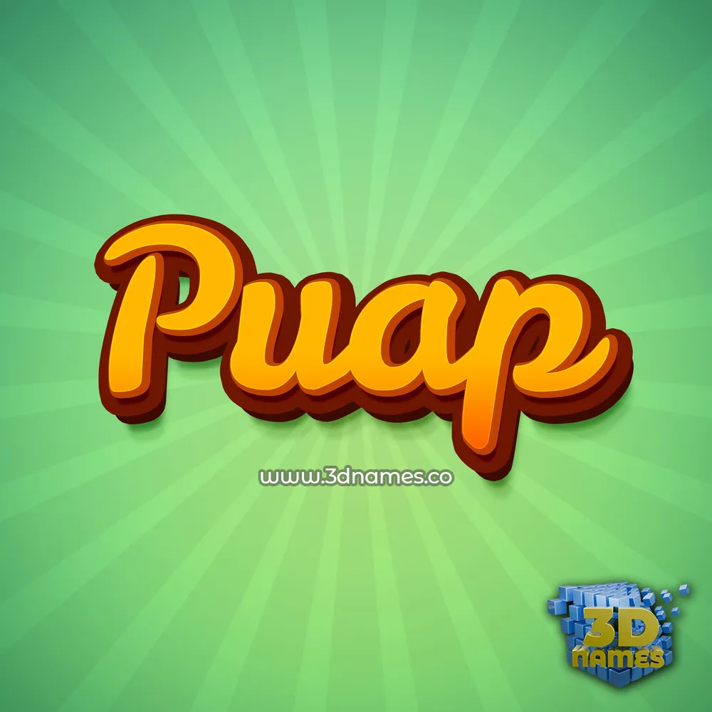 puap in Green Rays style - 3D name wallpaper