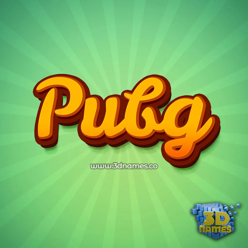 pubg in Green Rays style - 3D name wallpaper