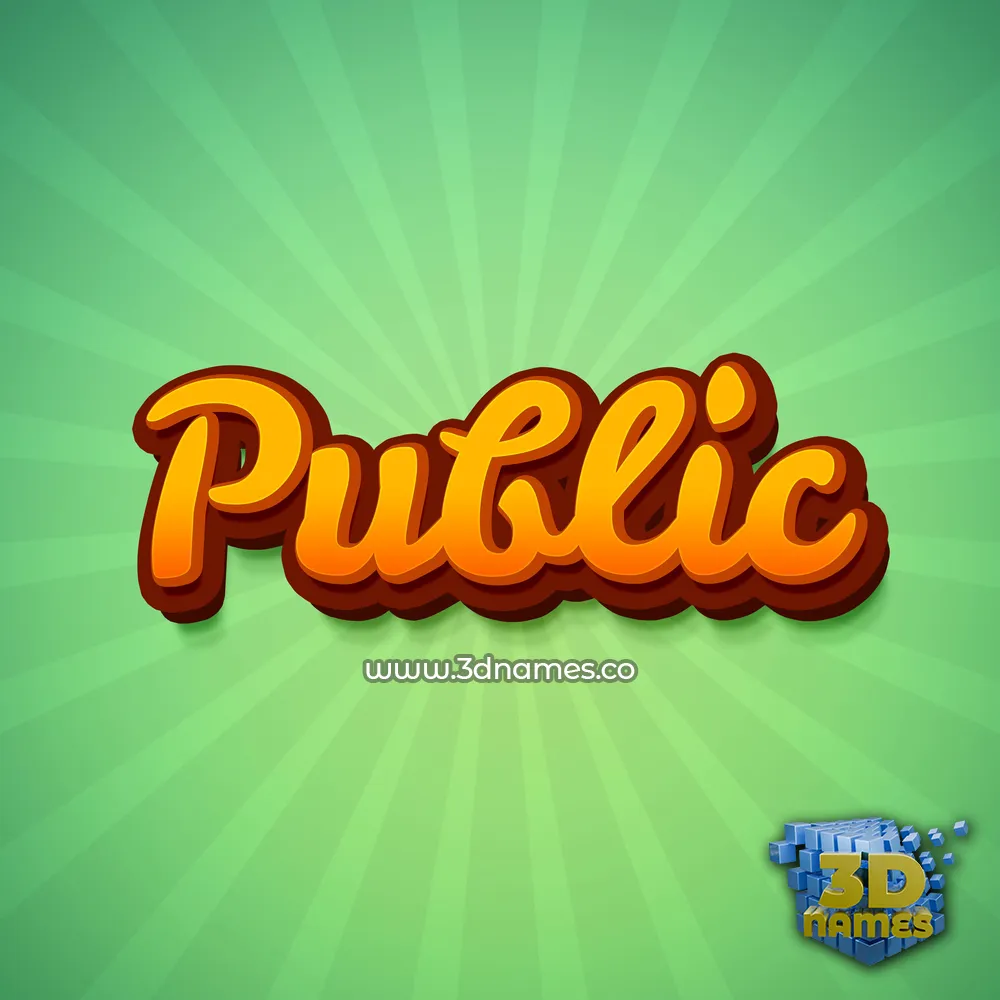 public in Green Rays style - 3D name wallpaper