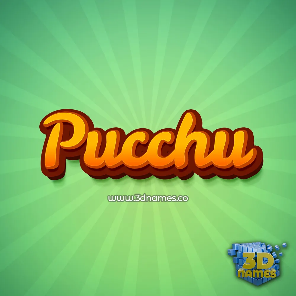 pucchu in Green Rays style - 3D name wallpaper