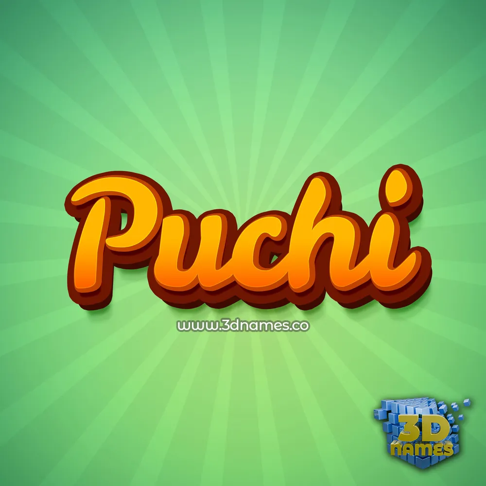 puchi in Green Rays style - 3D name wallpaper
