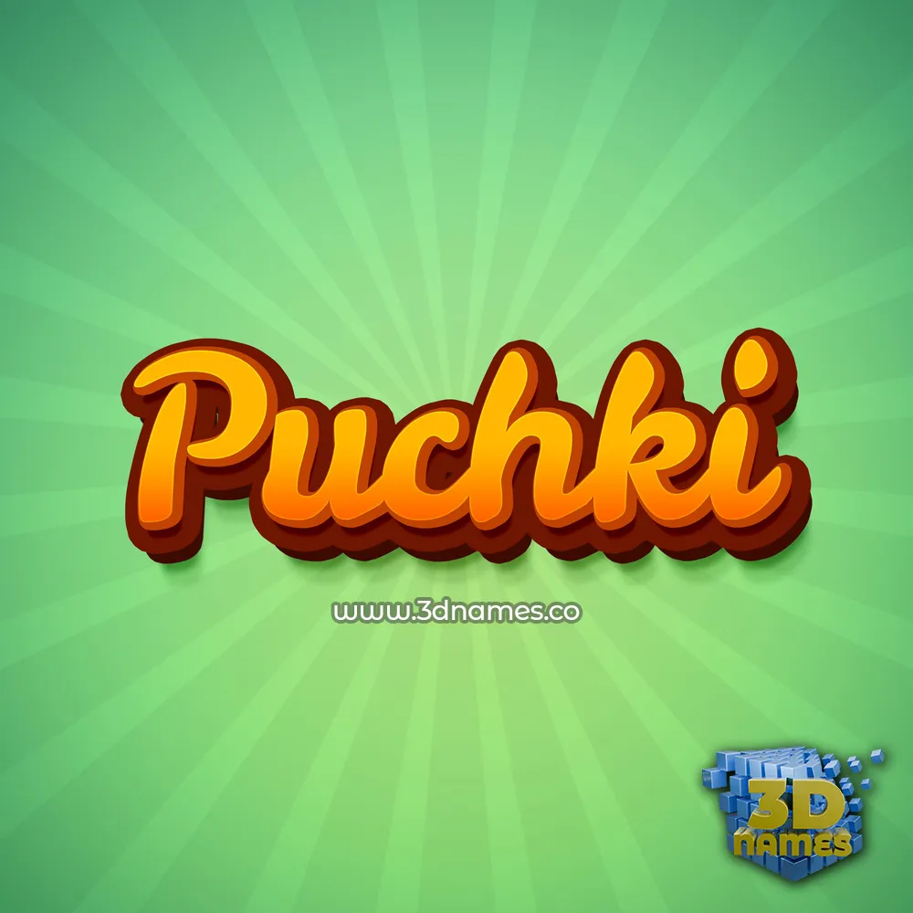 puchki in Green Rays style - 3D name wallpaper