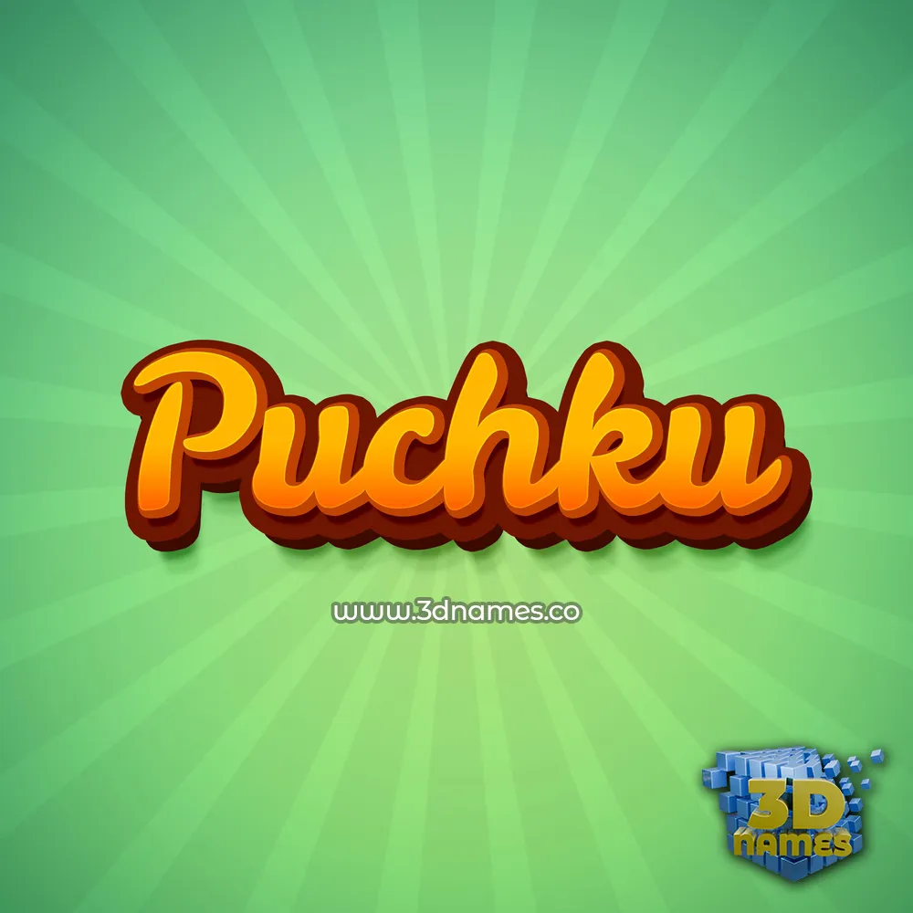 puchku in Green Rays style - 3D name wallpaper