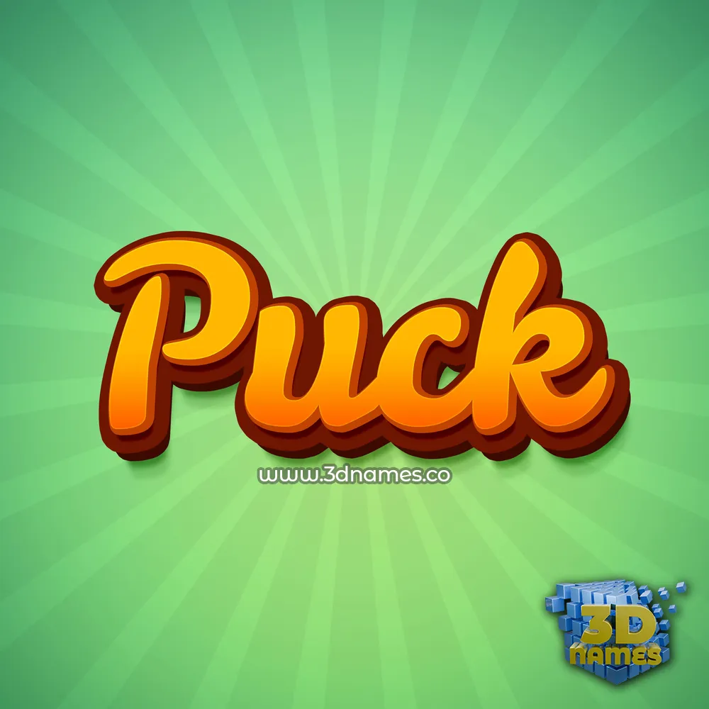 puck in Green Rays style - 3D name wallpaper