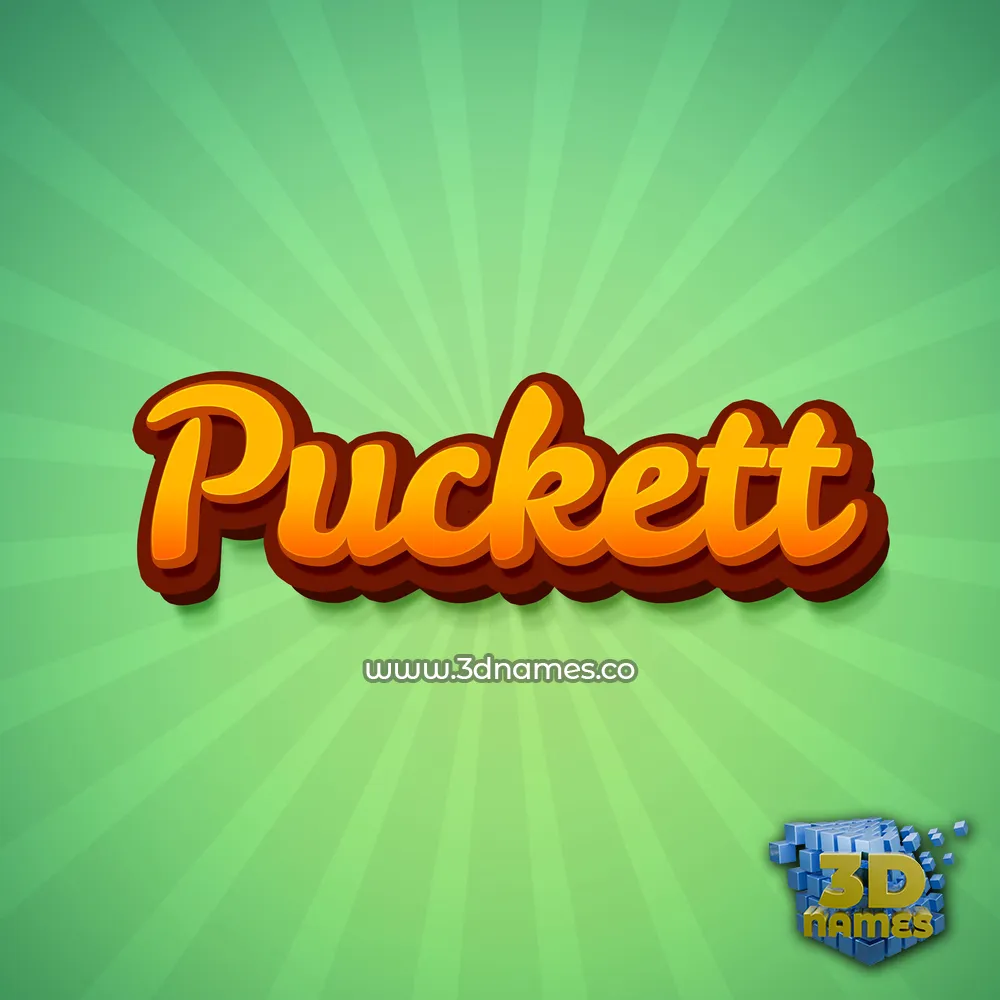 puckett in Green Rays style - 3D name wallpaper