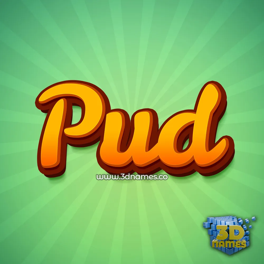 pud in Green Rays style - 3D name wallpaper