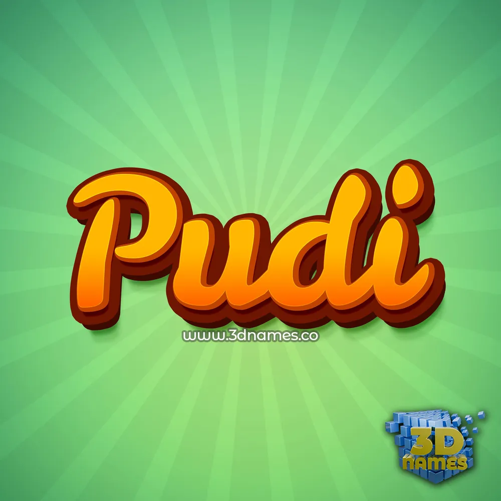 pudi in Green Rays style - 3D name wallpaper