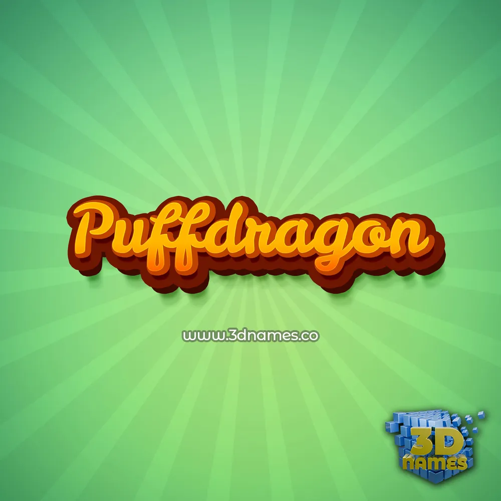 puffdragon in Green Rays style - 3D name wallpaper