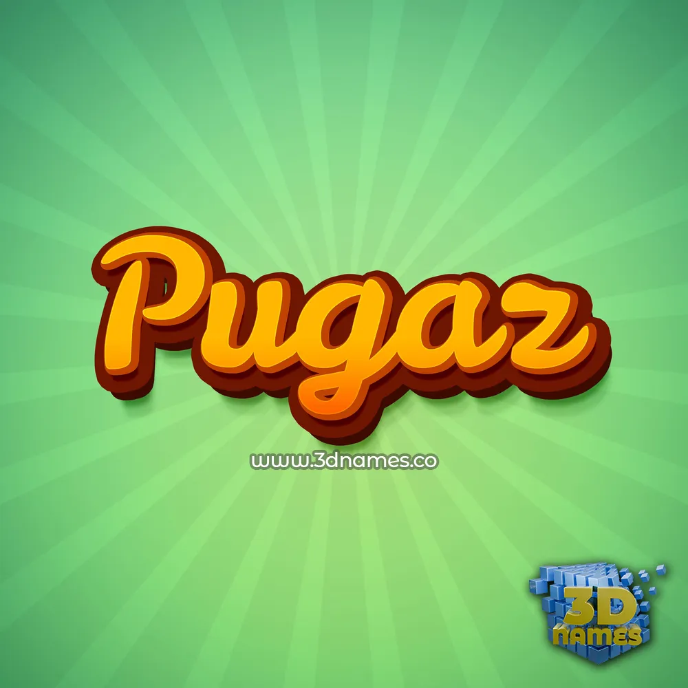 pugaz in Green Rays style - 3D name wallpaper