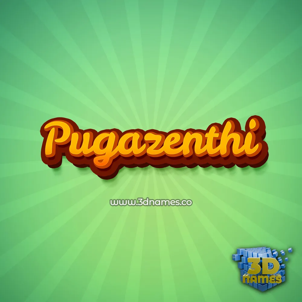 pugazenthi in Green Rays style - 3D name wallpaper