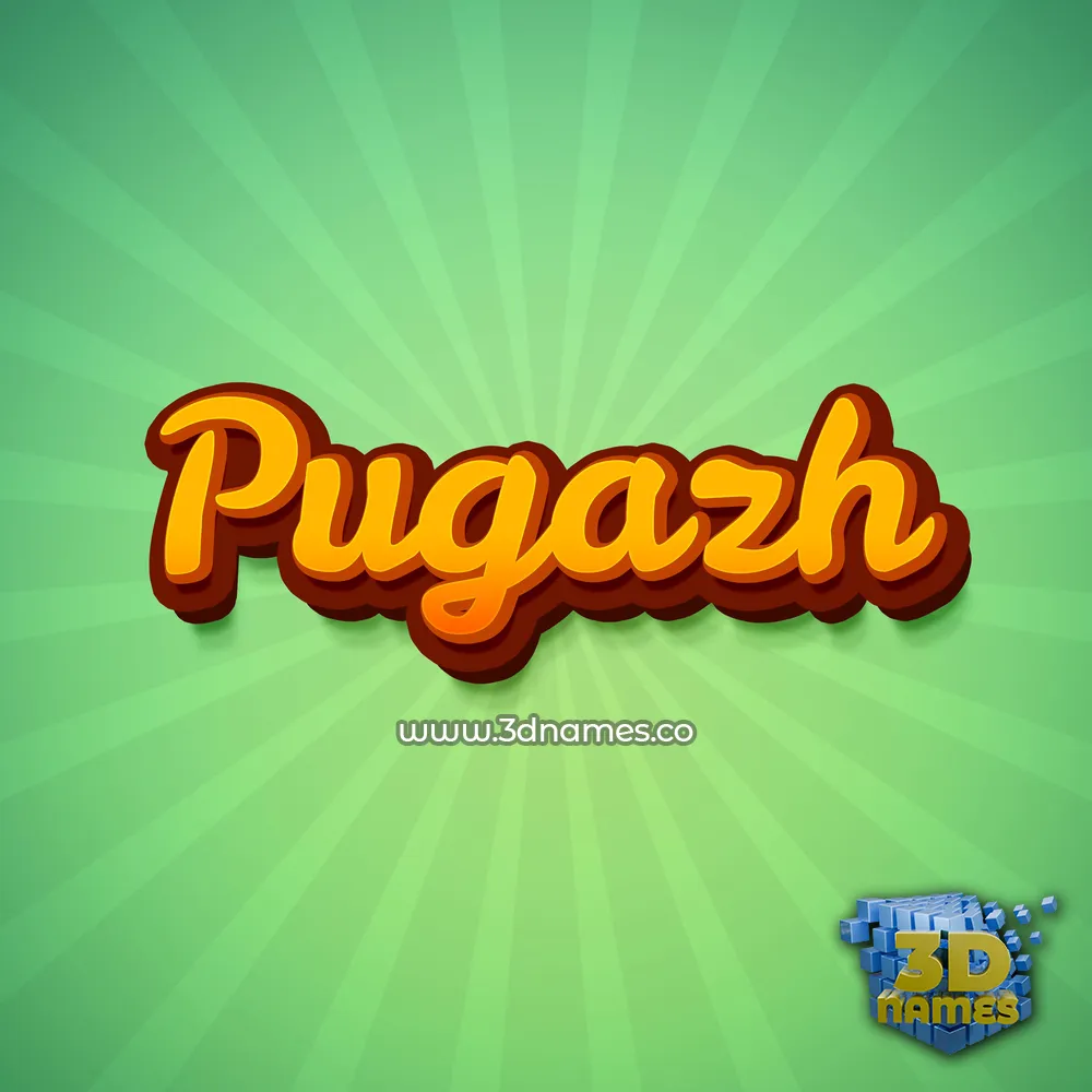 pugazh in Green Rays style - 3D name wallpaper