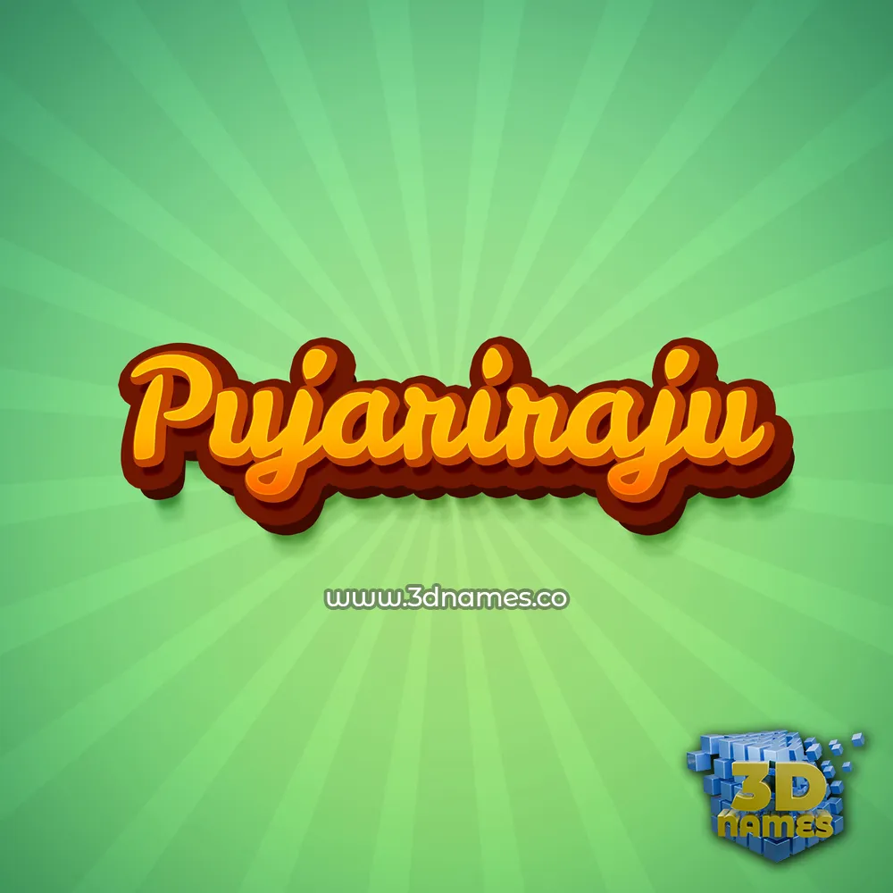 pujariraju in Green Rays style - 3D name wallpaper