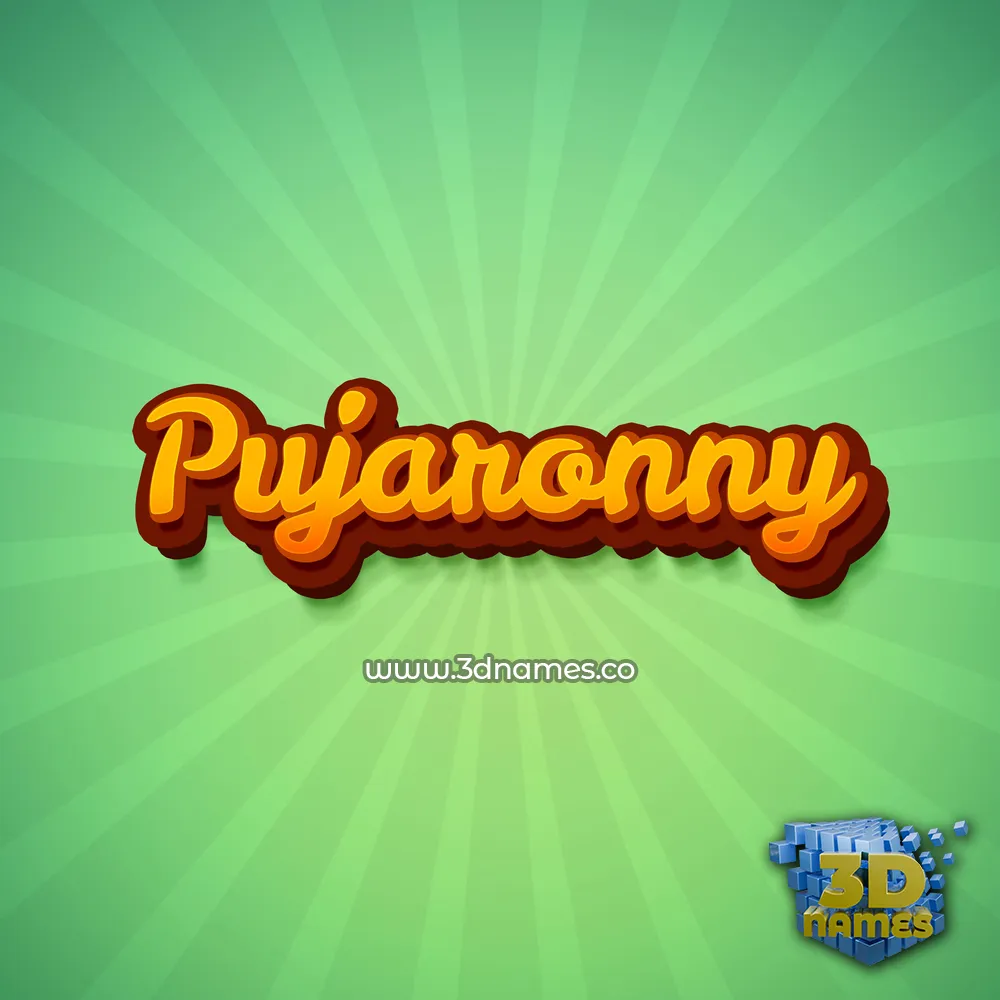 pujaronny in Green Rays style - 3D name wallpaper