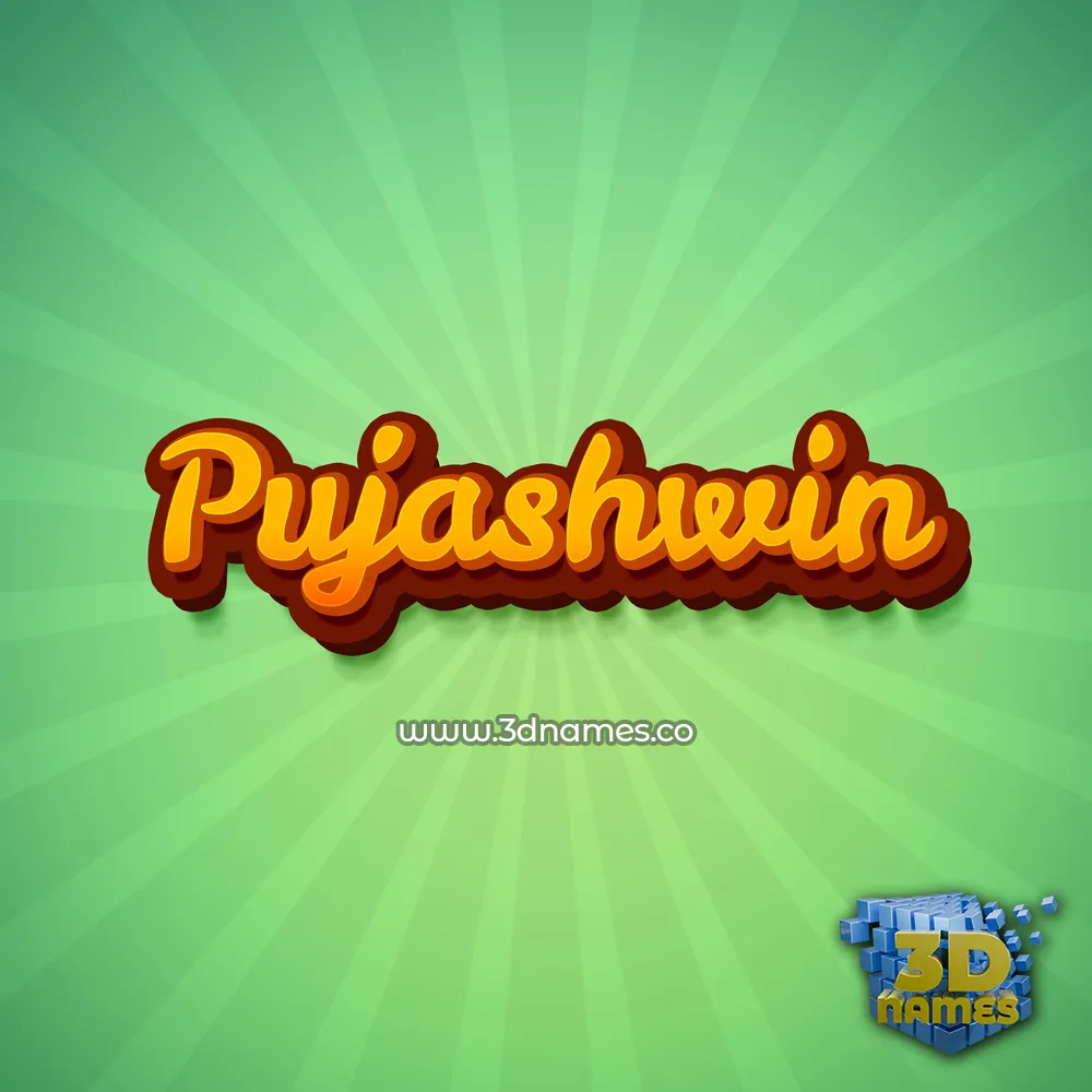 pujashwin in Green Rays style - 3D name wallpaper