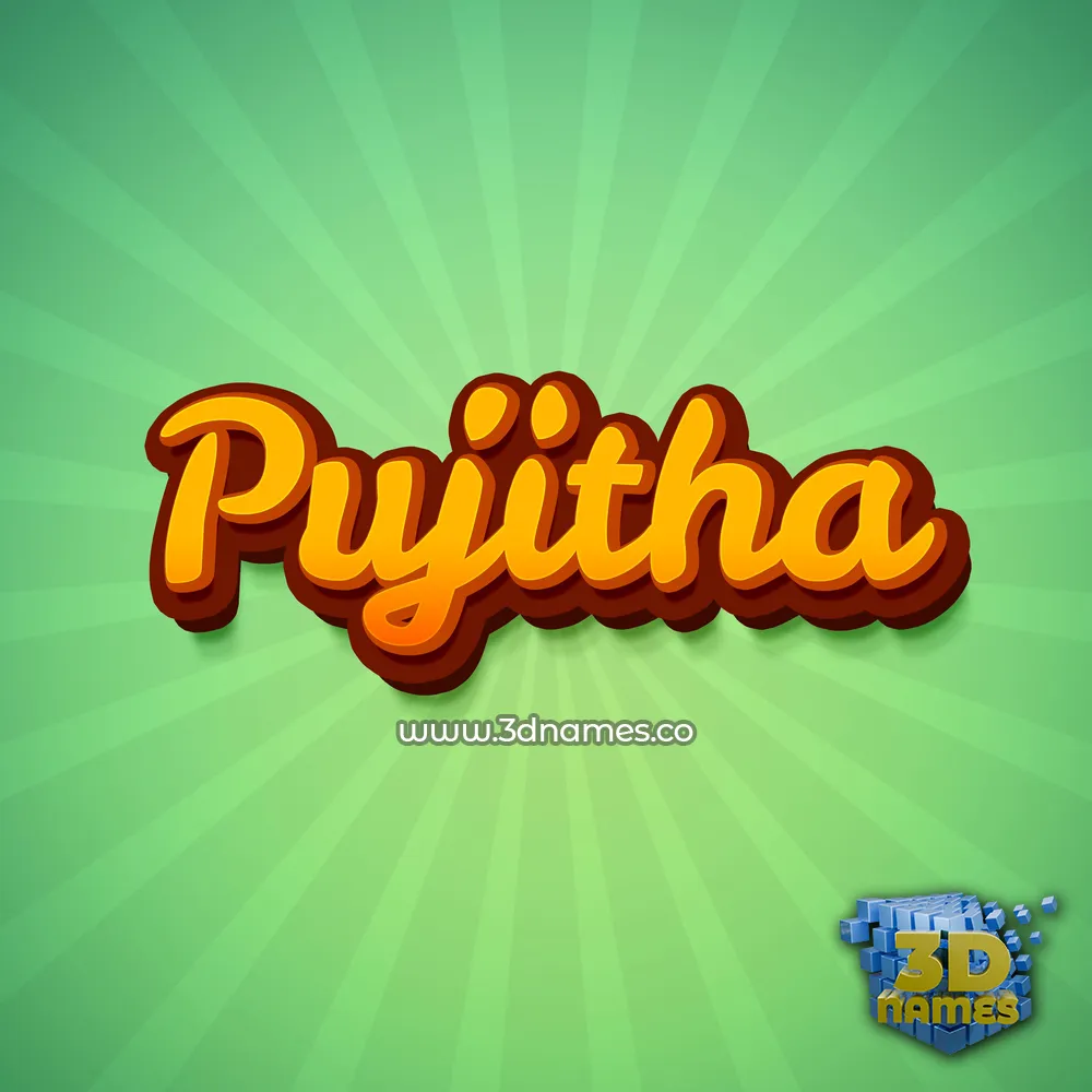 pujitha in Green Rays style - 3D name wallpaper