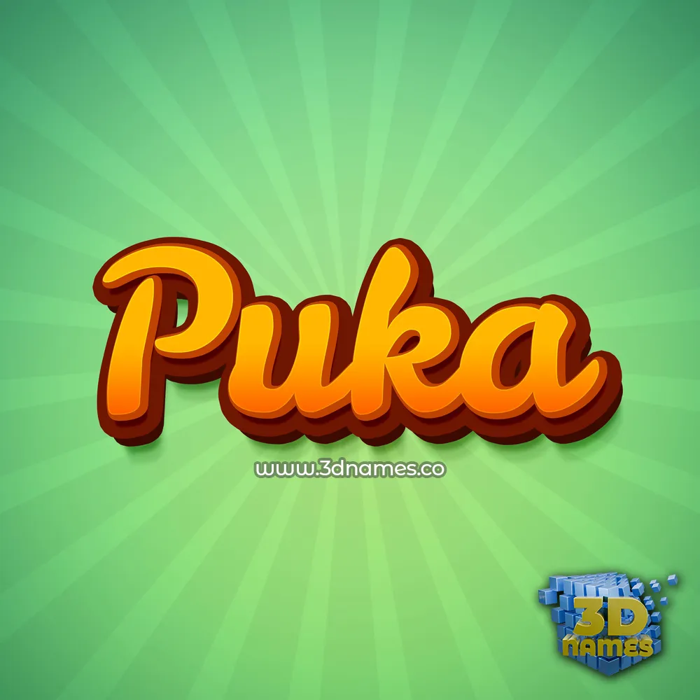 puka in Green Rays style - 3D name wallpaper