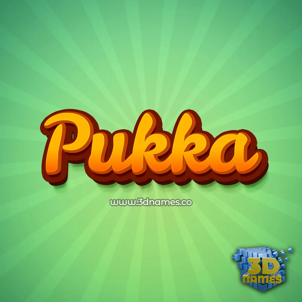 pukka in Green Rays style - 3D name wallpaper