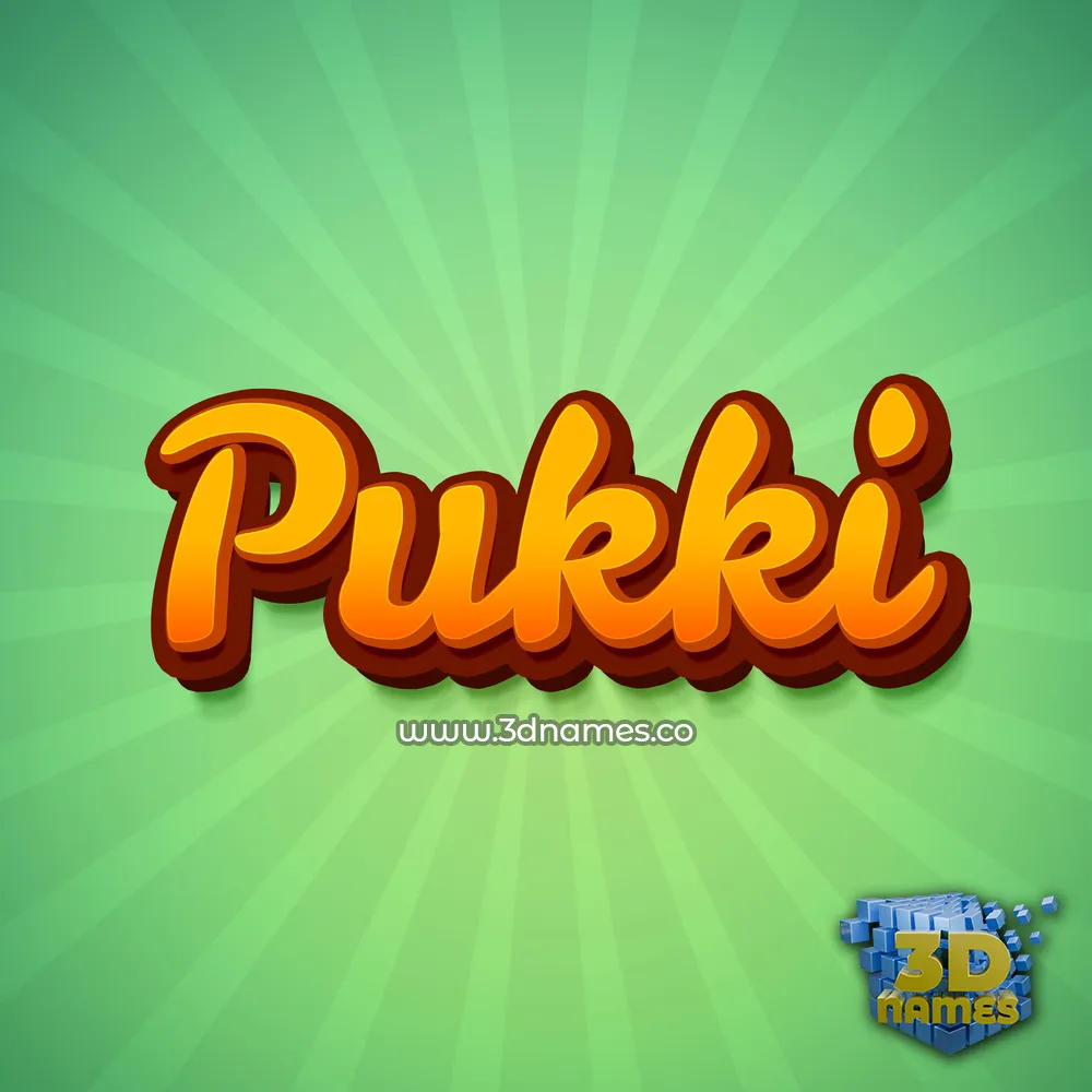 pukki in Green Rays style - 3D name wallpaper