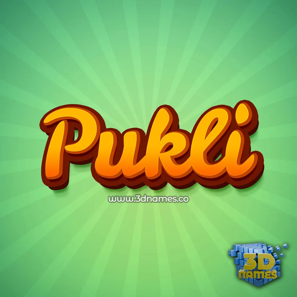pukli in Green Rays style - 3D name wallpaper