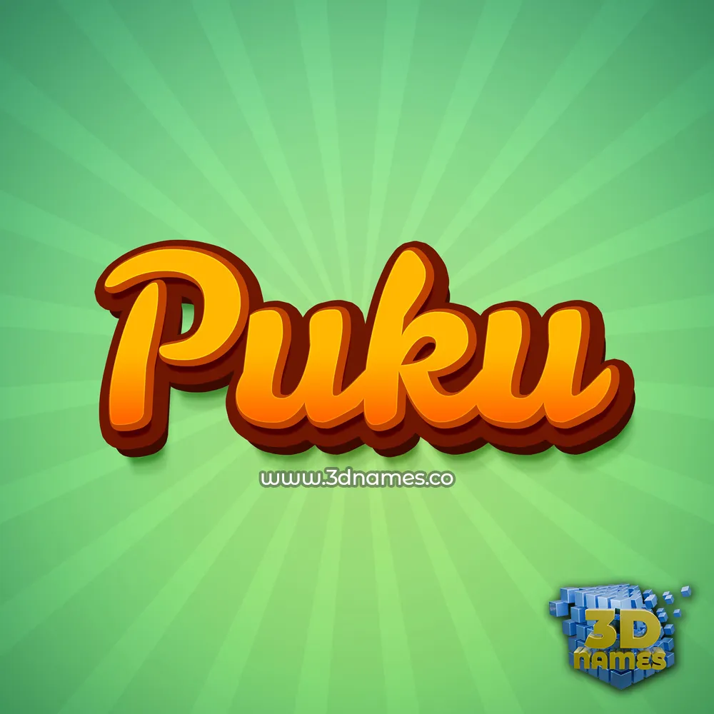 puku in Green Rays style - 3D name wallpaper