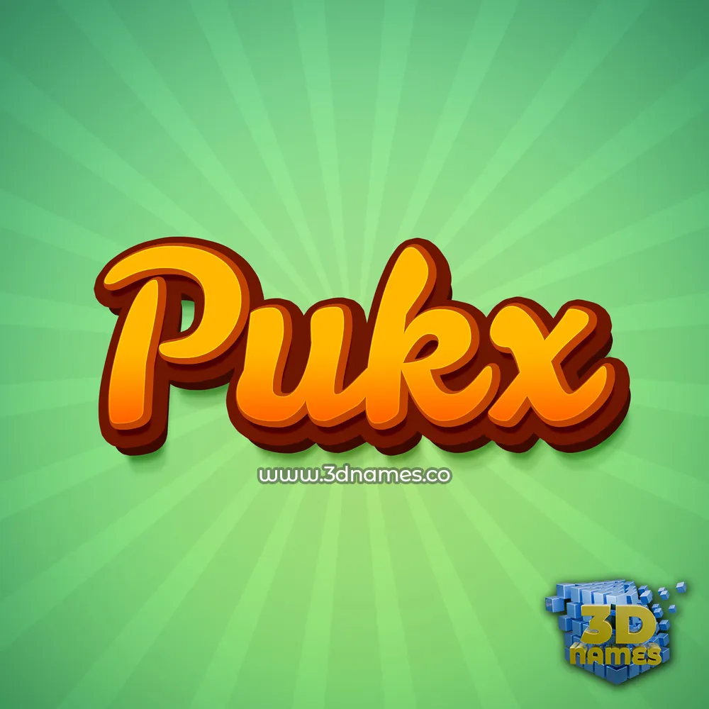 pukx in Green Rays style - 3D name wallpaper