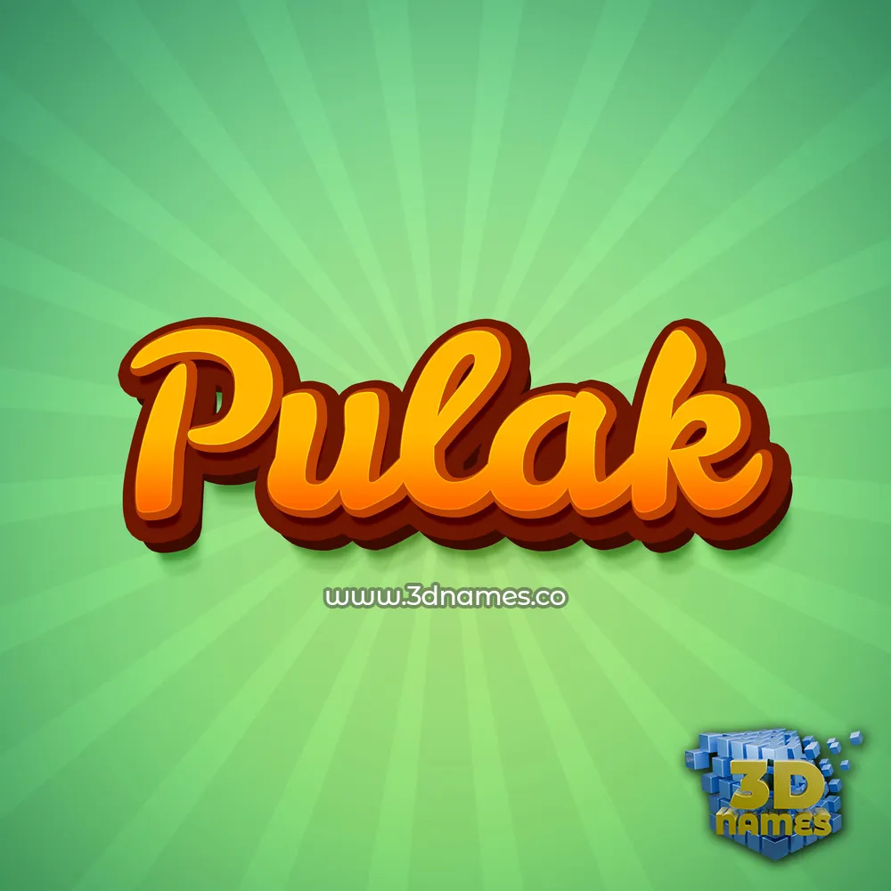 pulak in Green Rays style - 3D name wallpaper