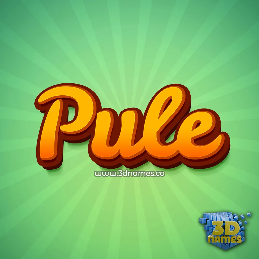 pule in Green Rays style - 3D name wallpaper
