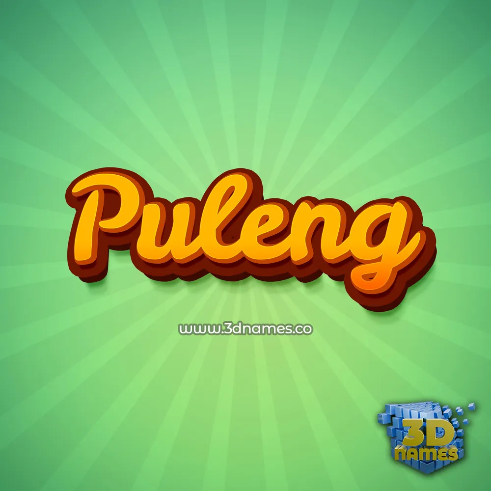 puleng in Green Rays style - 3D name wallpaper