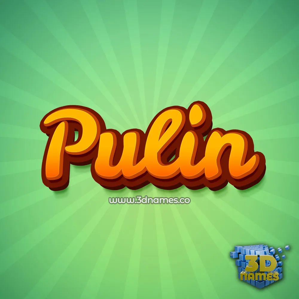 pulin in Green Rays style - 3D name wallpaper