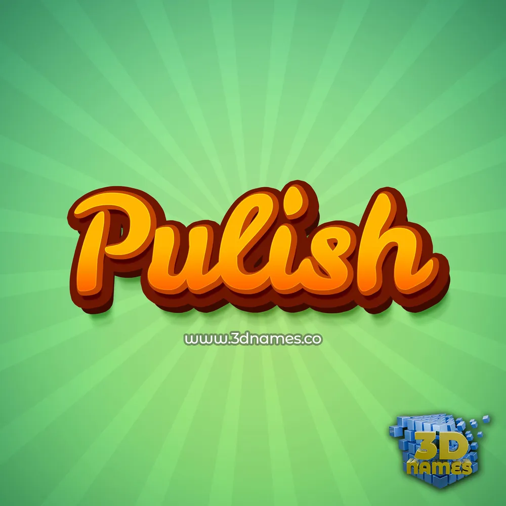 pulish in Green Rays style - 3D name wallpaper