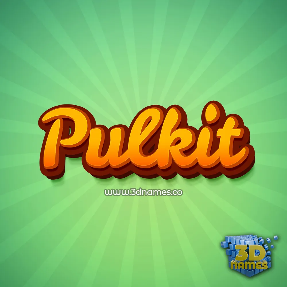 pulkit in Green Rays style - 3D name wallpaper