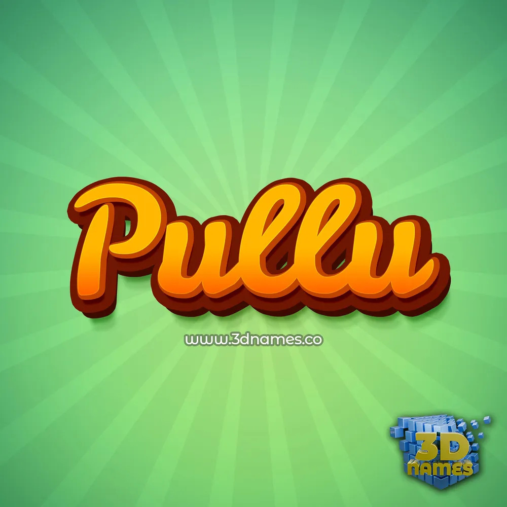 pullu in Green Rays style - 3D name wallpaper