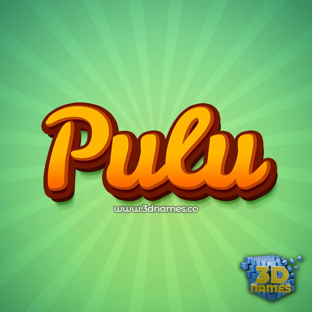 pulu in Green Rays style - 3D name wallpaper