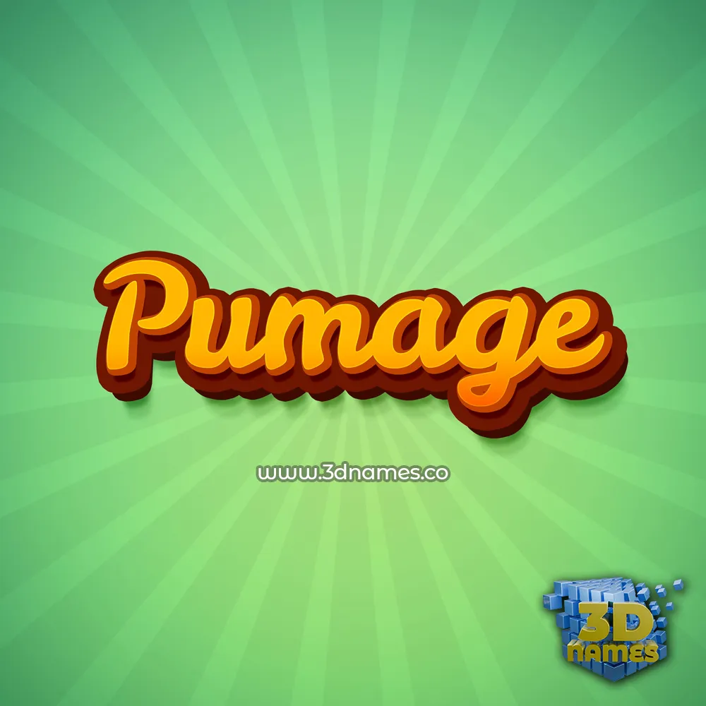 pumage in Green Rays style - 3D name wallpaper