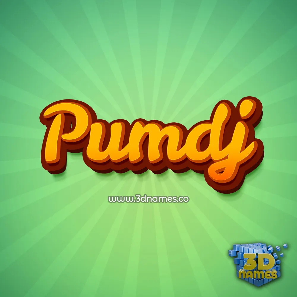 pumdj in Green Rays style - 3D name wallpaper
