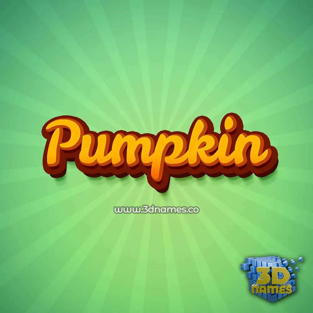 pumpkin in Green Rays style - 3D name wallpaper