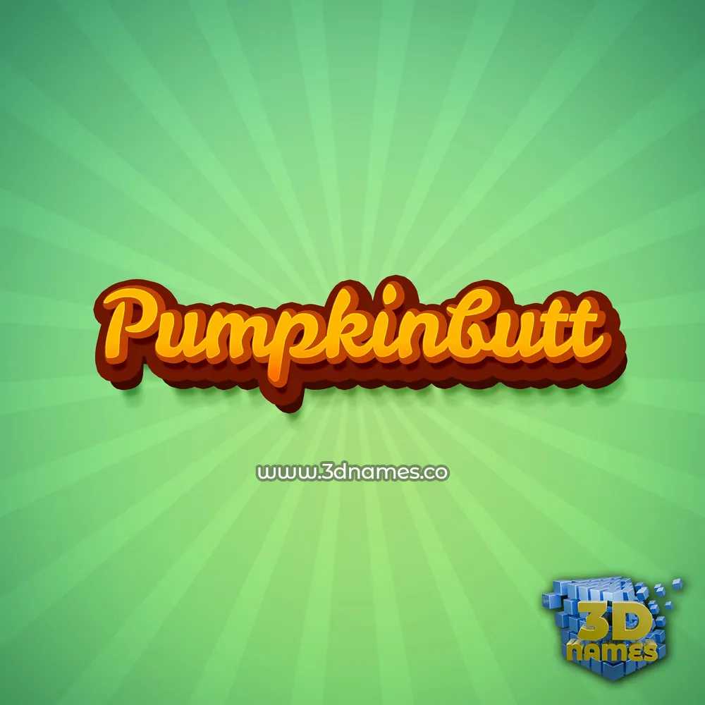 pumpkinbutt in Green Rays style - 3D name wallpaper