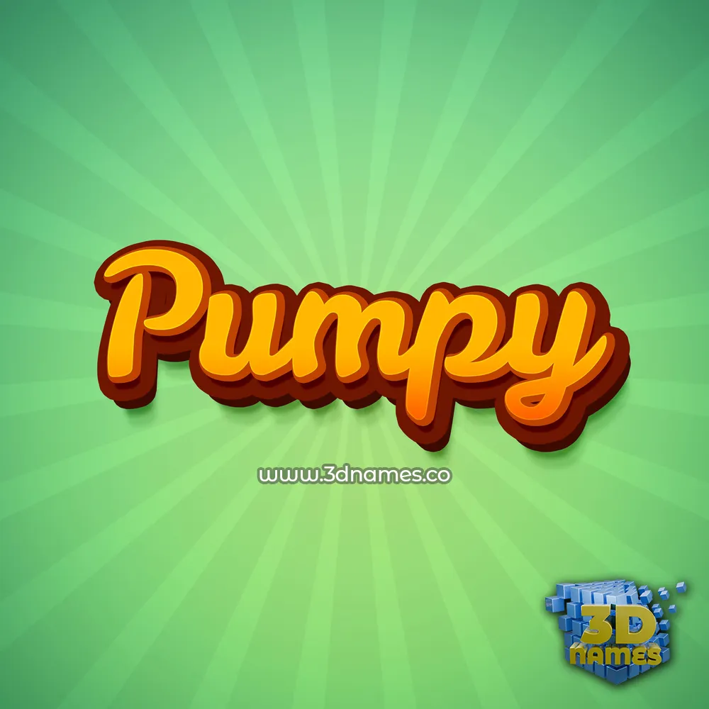 pumpy in Green Rays style - 3D name wallpaper