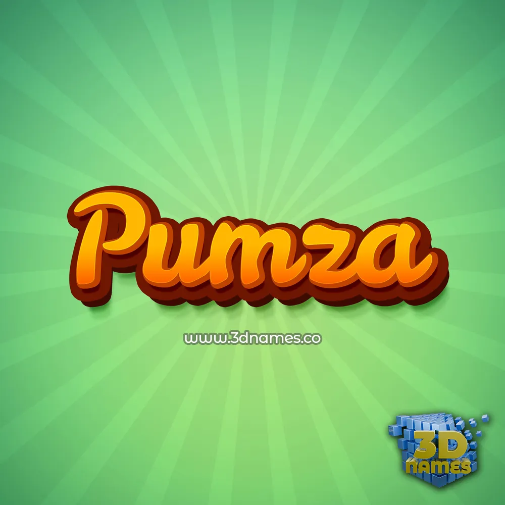 pumza in Green Rays style - 3D name wallpaper