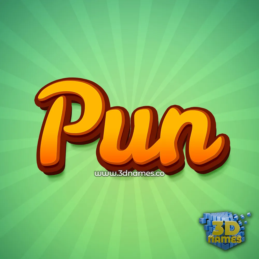 pun in Green Rays style - 3D name wallpaper